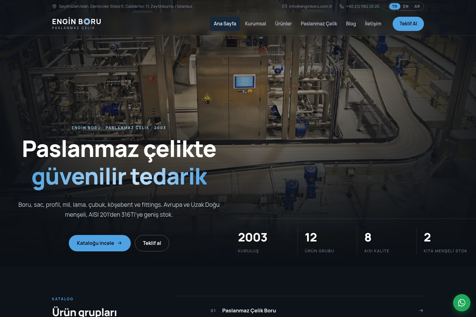 Engin Boru — Paslanmaz Çelik